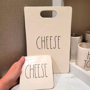 RAE DUNN  "Cheese" Large Platter & Small 6” Platter Slight Wear On Small‎ One.